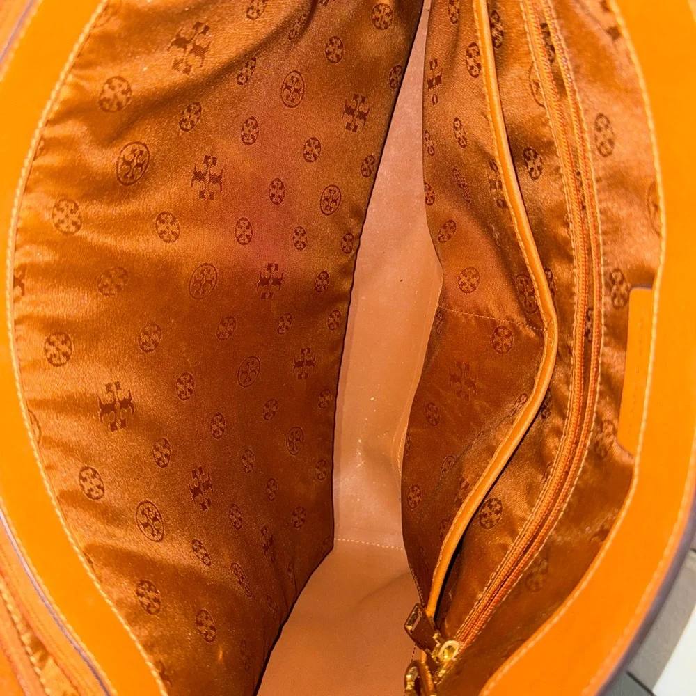 EUC Tory Burch Brown Leather Tote Sophisticated Everyday Style - Picture 2 of 10